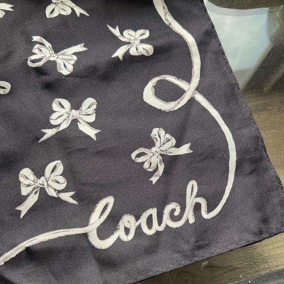 Coach Bow Print Silk Bandana - Picture 2 of 3